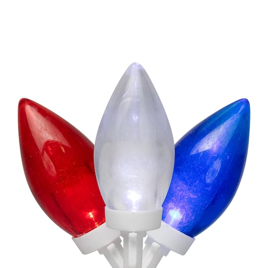 Northlight 25ct. Patriotic LED C9 Christmas String Lights, 2ct. in Clear/Blue/Red | 16 ft | Michaels®